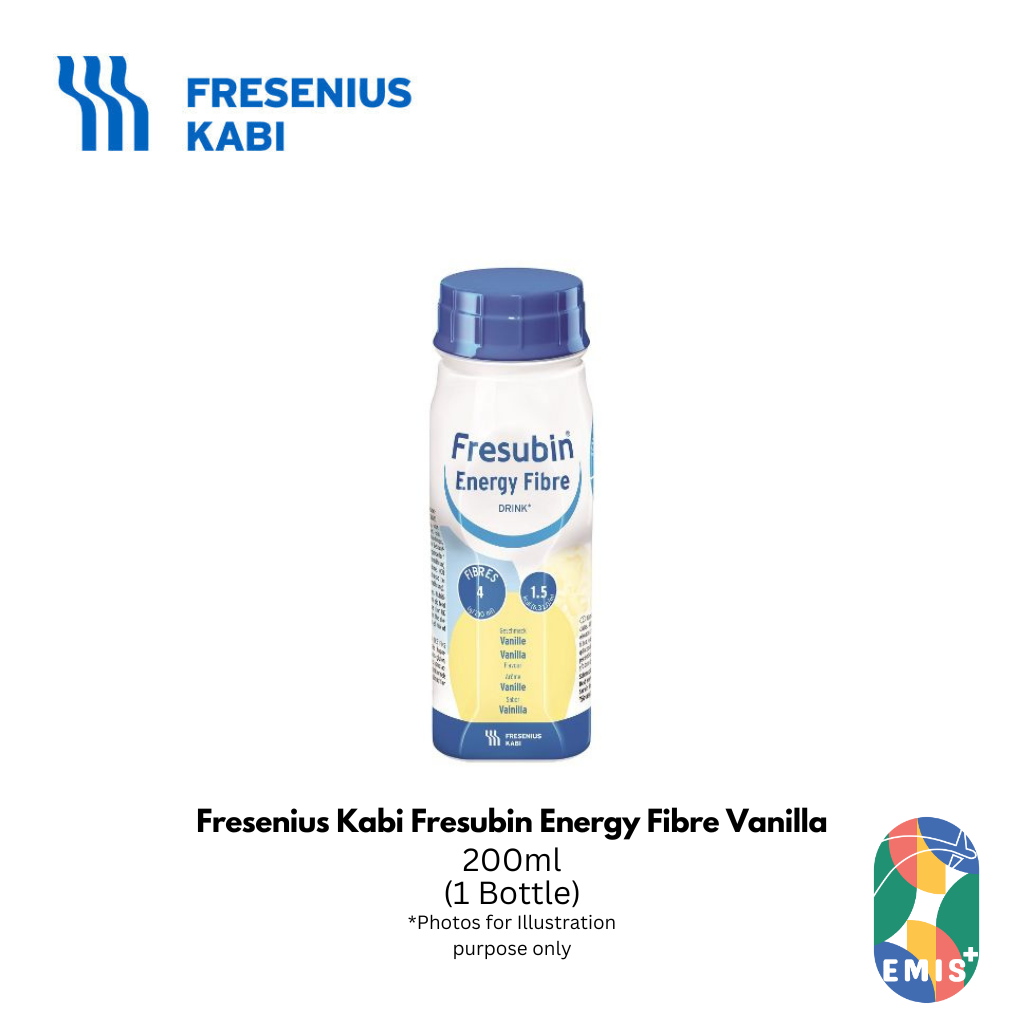 Fresenius Kabi Fresubin Energy Fibre Vanilla – High-Energy, Fibre Enriched Complete Nutrition Drink, 200 ml (Pack of 4)