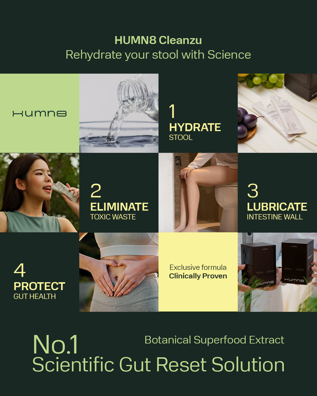 HUMN8 Cleanzu Gut Health Supplement Natural Detox