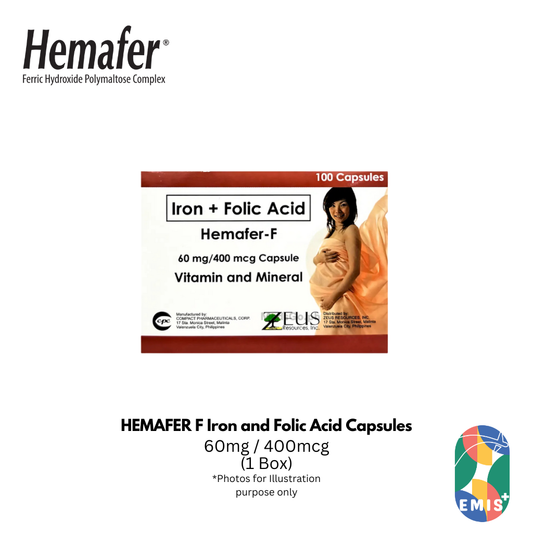 HEMAFER F Iron and Folic Acid 60mg 400mcg Capsules