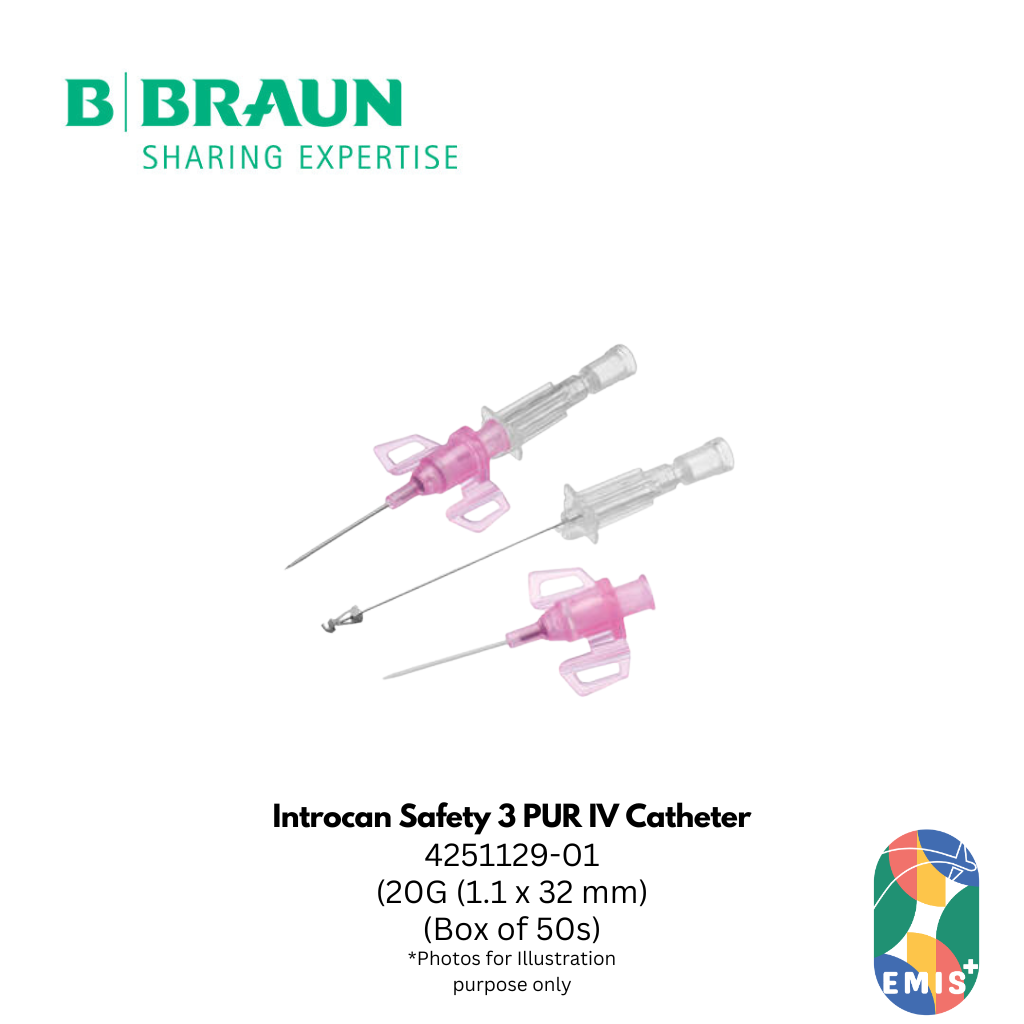 Introcan Safety 3 PUR IV Catheter 20G 1.1 x 32mm