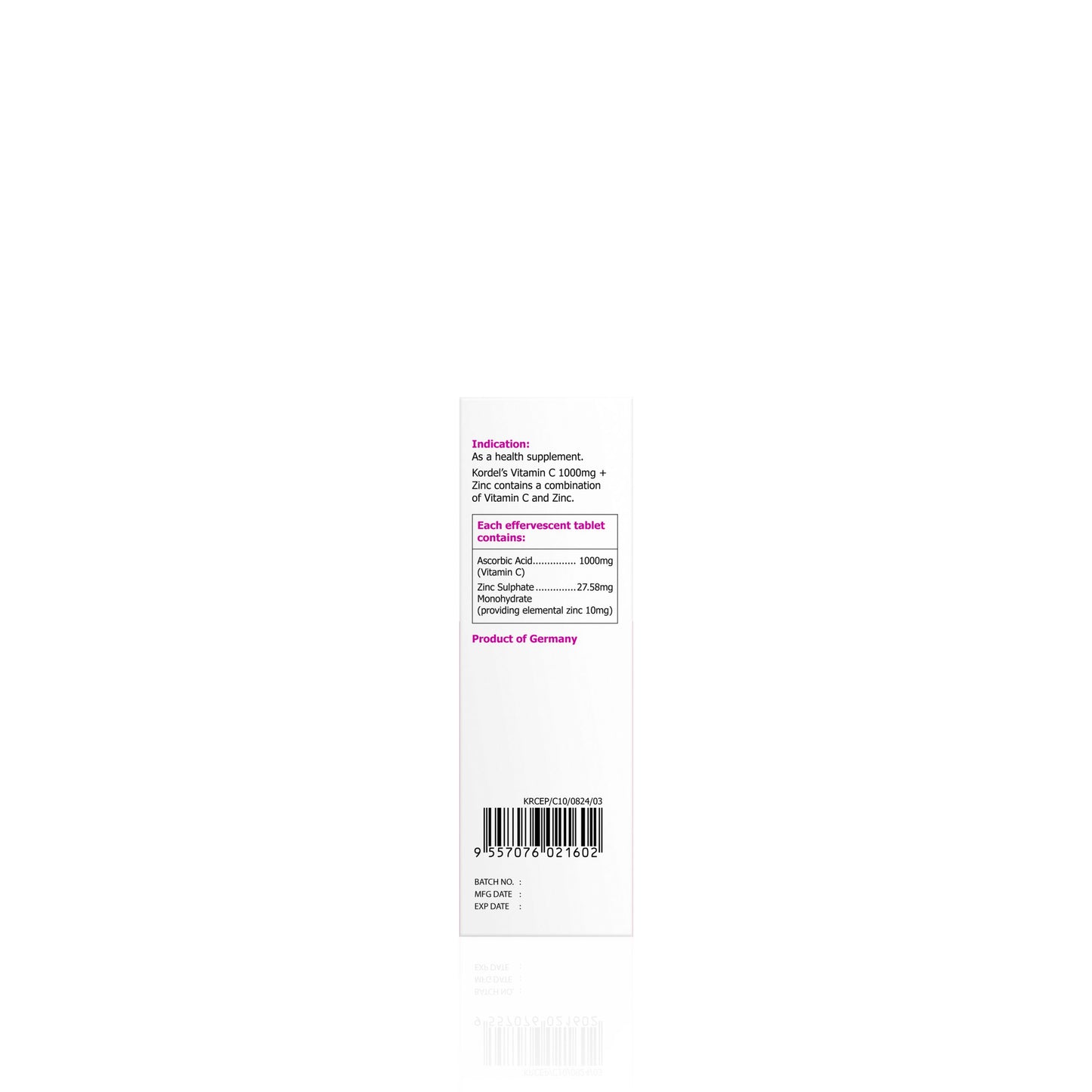 KORDEL’S EFFERVESCENT VITAMIN C 1000 mg + ZINC (PASSIONFRUIT FLAVOUR)