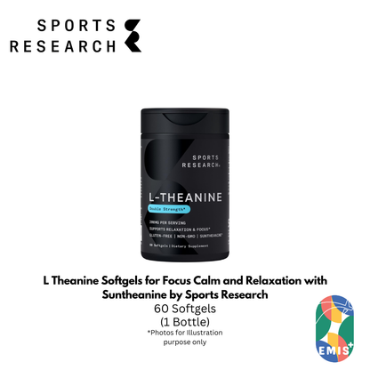 L Theanine Softgels for Focus Calm and Relaxation with Suntheanine by Sports Research