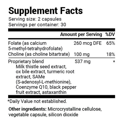 Dr. Berg Liver Cleanse Detox & Repair with Milk Thistle, Ox Bile & Choline - 60 Capsules