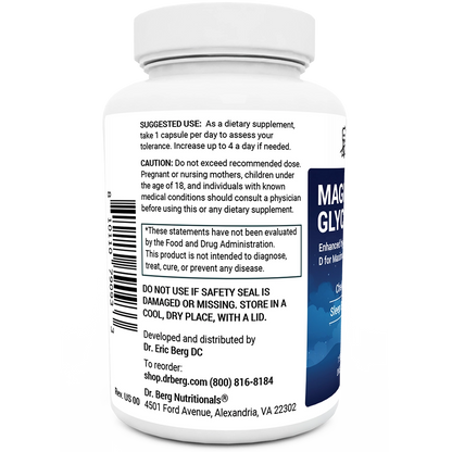 Dr. Berg Magnesium Glycinate Supplement for Relaxation & Sleep Support