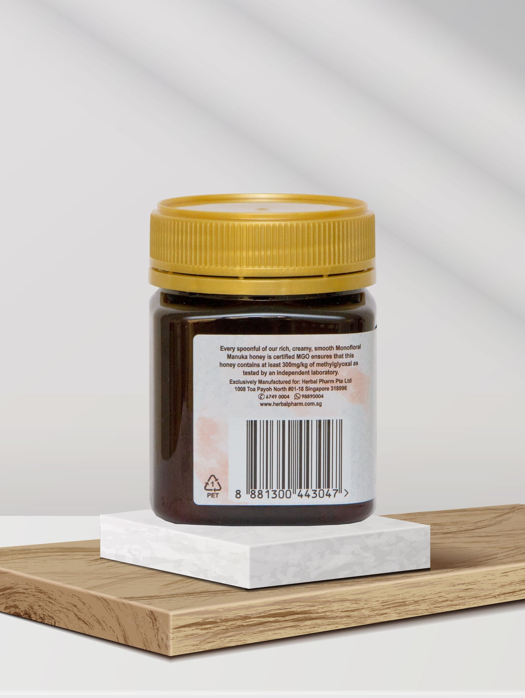 Herbal Pharm Manuka Honey MGO 300+ - Daily Wellness & Immune Support, 250g