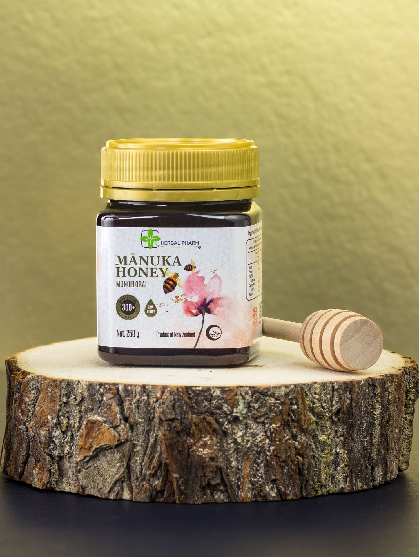 Herbal Pharm Manuka Honey MGO 300+ - Daily Wellness & Immune Support, 250g