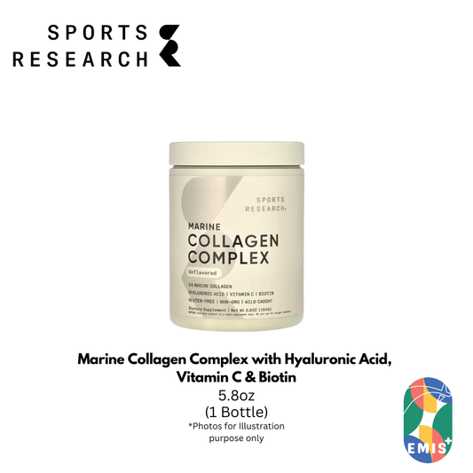 Marine Collagen Complex with Hyaluronic Acid, Vitamin C & Biotin – Wild Caught Type I & III Marine Collagen by Sports Researc