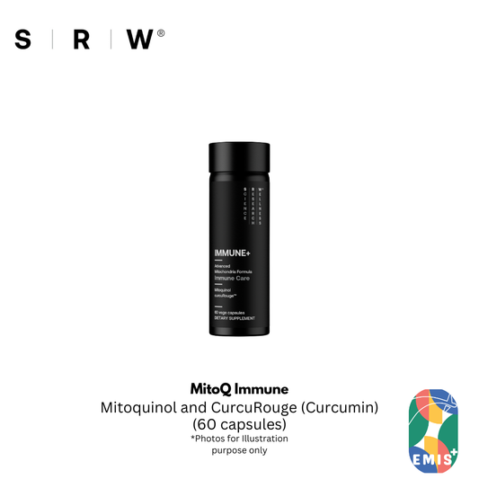 SRW MitoQ Immune Support Supplement with CurcuRouge Advanced Curcumin for Cellular Defense