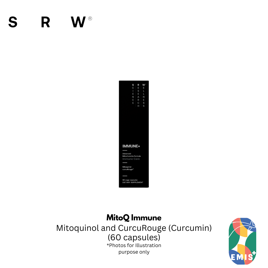 SRW MitoQ Immune Support Supplement with CurcuRouge Advanced Curcumin for Cellular Defense
