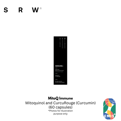 SRW MitoQ Immune Support Supplement with CurcuRouge Advanced Curcumin for Cellular Defense