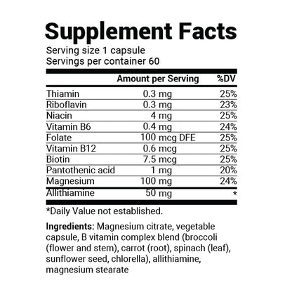 Dr. Berg Natural Vitamin B1+ with Allithiamine & B Complex Blend - 60 Capsules