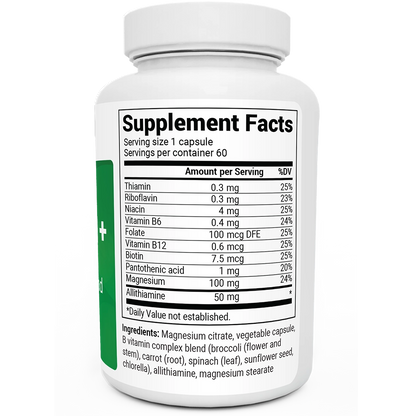 Dr. Berg Natural Vitamin B1+ with Allithiamine & B Complex Blend - 60 Capsules