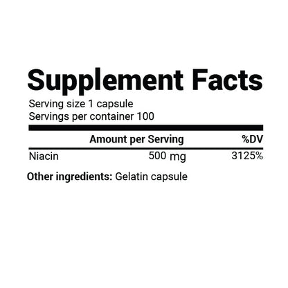 Dr Berg Niacin 500 mg Vitamin B3 Capsules - 100 Day Supply for Heart Health & Energy