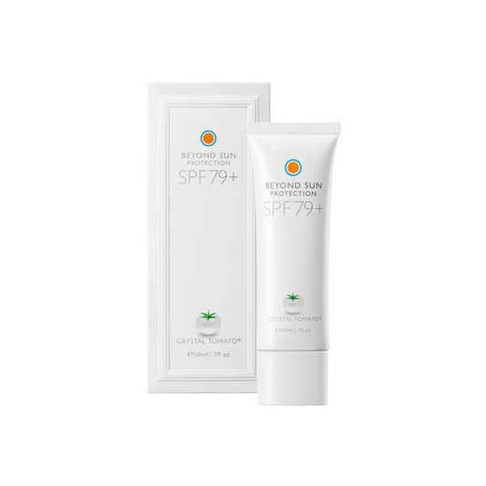Crystal Tomato Beyond Sun Protection SPF79+: Advanced UVA/UVB, Blue Light & Pollution Defense with a Lighter, Natural Finish