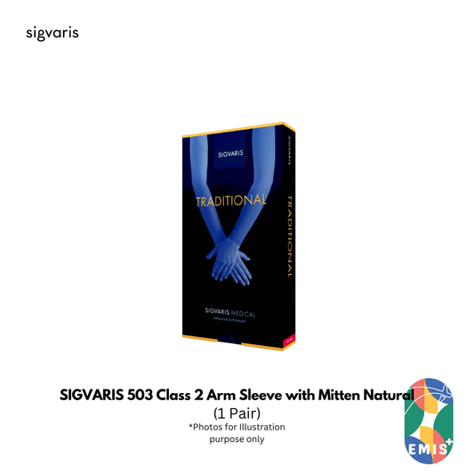 SIGVARIS 503 Class 2 Arm Sleeve with Mitten Natural