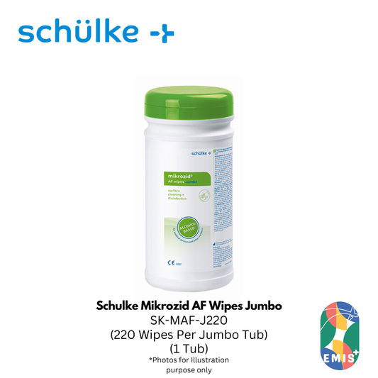 Schulke Mikrozid AF Wipes Jumbo 220s 20 x 20cm Alcohol Based Surface Disinfection Wipes