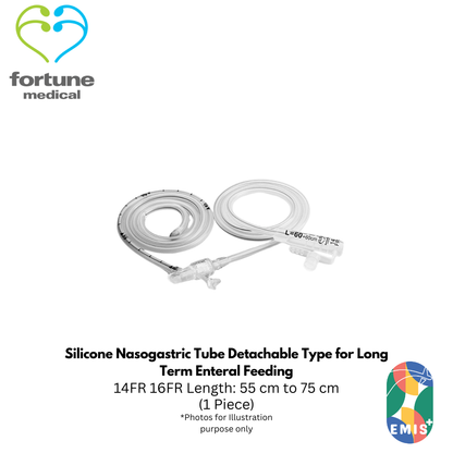 Silicone Nasogastric Tube Detachable Type for Long Term Enteral Feeding