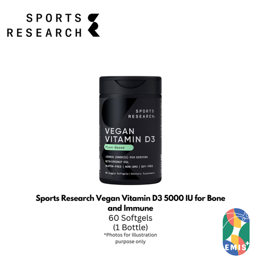Sports Research Vegan Vitamin D3 5000 IU for Bone and Immune