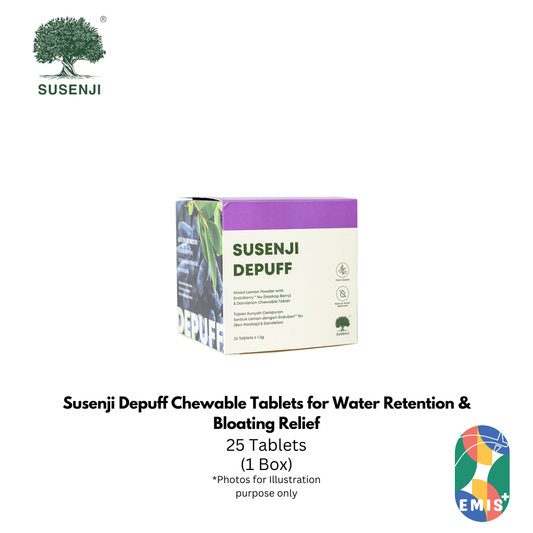 Susenji Depuff Chewable Tablets for Water Retention & Bloating Relief | Okralin™ & Enduberry™ | Fast-Acting Digestive & Slimming Support