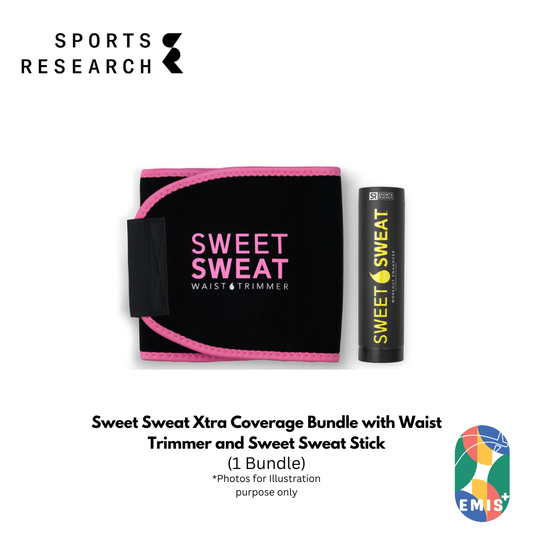Sweet Sweat Xtra Coverage Bundle with Waist Trimmer and Sweet Sweat Stick by Sports Research