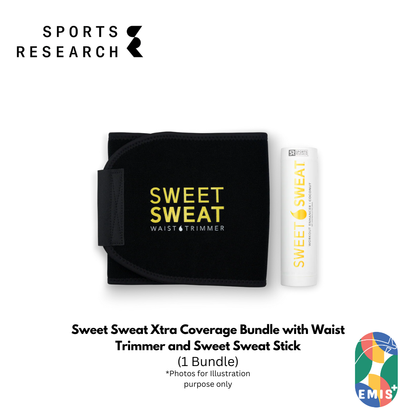 Sweet Sweat Xtra Coverage Bundle with Waist Trimmer and Sweet Sweat Stick by Sports Research