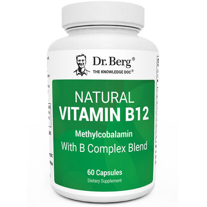 Dr. Berg Natural Vitamin B12 - 1000 mcg Methylcobalamin with B Complex & Magnesium - Boost Energy & Focus