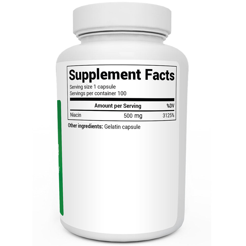 Dr Berg Niacin 500 mg Vitamin B3 Capsules - 100 Day Supply for Heart Health & Energy