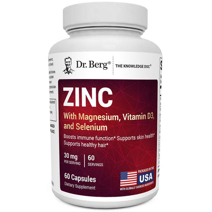 Dr. Berg Zinc with Magnesium, Vitamin D3, and Selenium – Boost Immunity & Radiant Skin