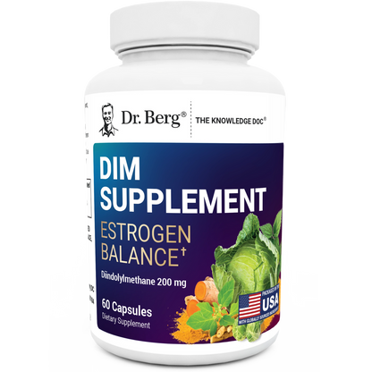 Dr. Berg DIM Supplement Estrogen Balance with Black Cohosh and Ashwagandha - 60 Capsules