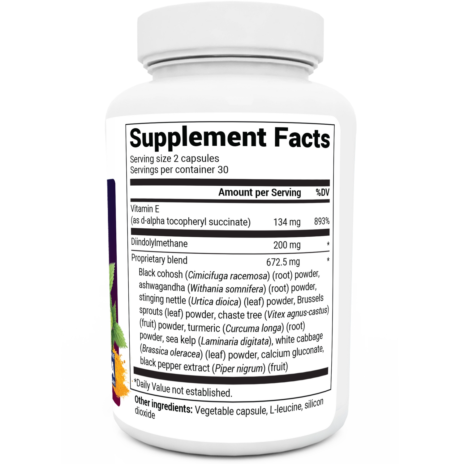 Dr. Berg DIM Supplement Estrogen Balance with Black Cohosh and Ashwagandha - 60 Capsules