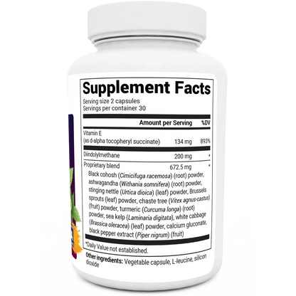 Dr. Berg DIM Supplement Estrogen Balance with Black Cohosh and Ashwagandha - 60 Capsules