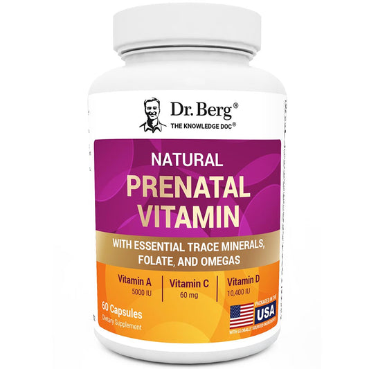 Dr Berg Natural Prenatal Vitamin with Folate & Omegas - Essential Support for Mom & Baby