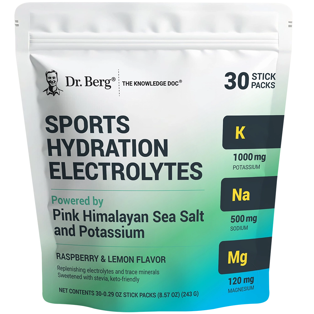 Dr. Berg Sports Hydration Electrolytes - Raspberry Lemon - 30 Servings