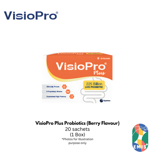 VisioPro Plus Probiotics 20 Sachets – 225 Billion Live Cultures (Berry Flavour)