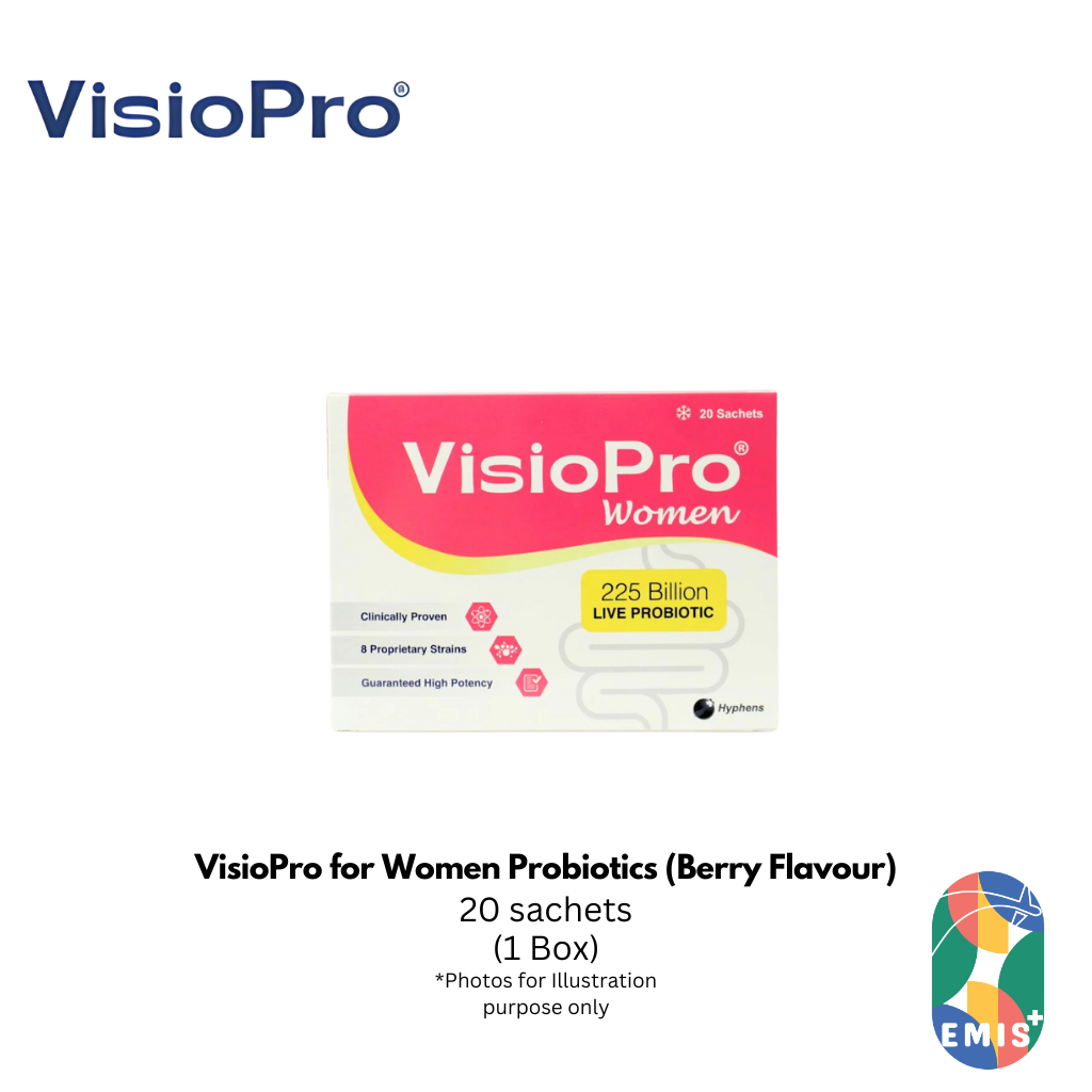 VisioPro for Women Probiotics 20 Sachets – 225 Billion Live Cultures (Berry Flavour)