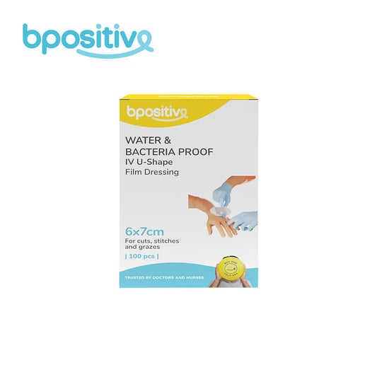 Bpositive Water & Bacteria Proof IV U-Shape Film Dressing 6 x 7 cm - Box of 100s