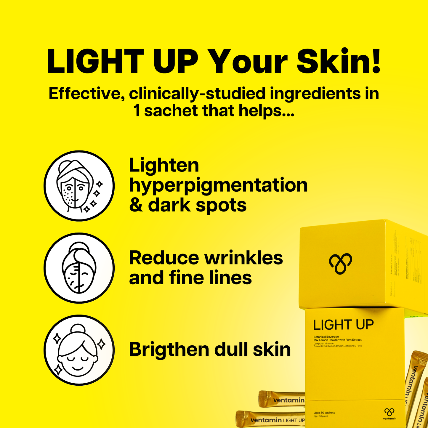 Ventamin Light Up Daily Glow Supplement for Brighter Skin Tone