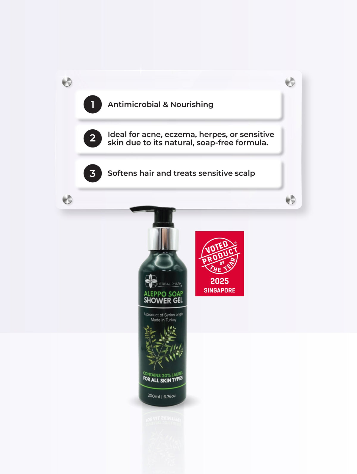 Herbal Pharm Aleppo Soap Shower Gel 200ml - Herbal Pharm Singapore
