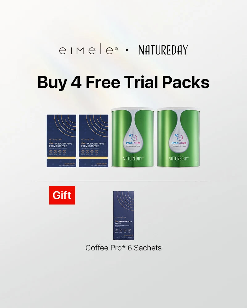 eimele Coffee Pro*2 packs+NATUREDAY A2+ Probiotics Milk Powder*2 Free Coffee