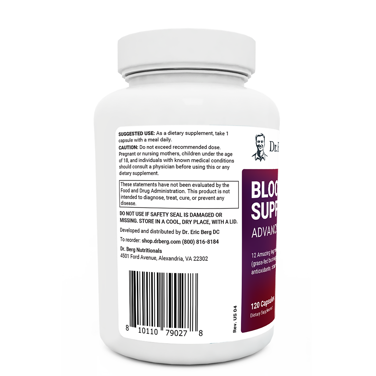 Dr. Berg Advanced Blood Sugar Support: Chromium & Potassium Formula (120 Veggie Caps)