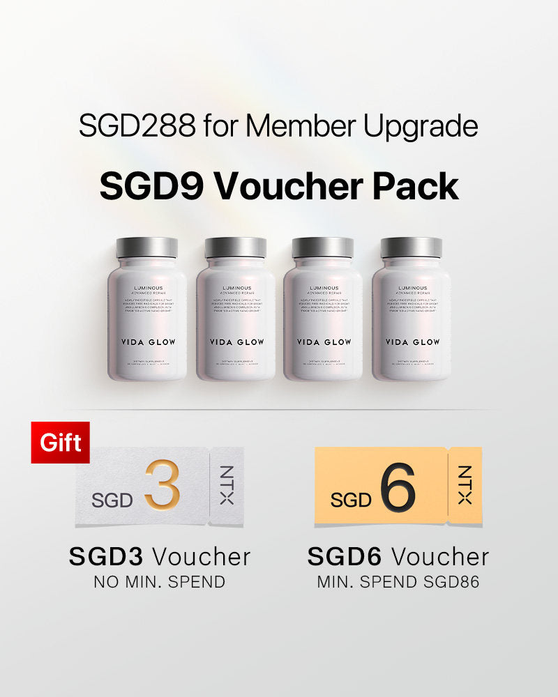 【Member Upgrade】Vida Glow Luminous Capsules 30 capsules*4 bottles Free SGD9 voucher pack