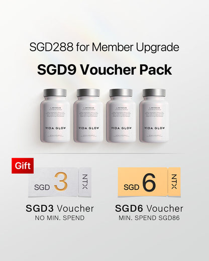 【Member Upgrade】Vida Glow Luminous Capsules 30 capsules*4 bottles Free SGD9 voucher pack