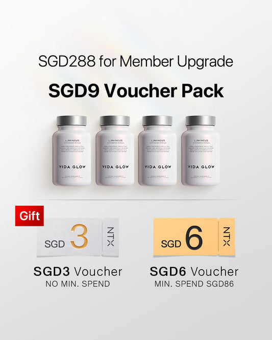 【Member Upgrade】Vida Glow Luminous Capsules 30 capsules*4 bottles Free SGD9 voucher pack