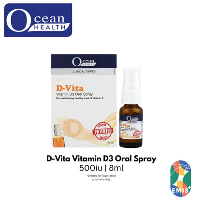 [Clinic Exclusive] Ocean Health D-Vita Vitamin D3 Oral Spray 8ml | Bone & Immune Health | EMIS+