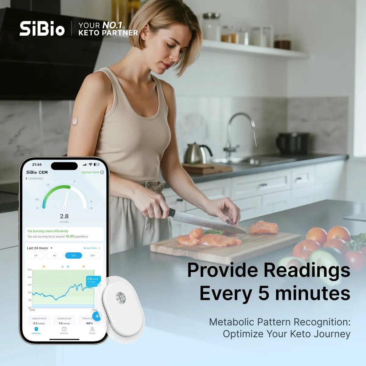 [15%OFF]SiBio KS3 Continuous Ketone Monitoring System(CKM)