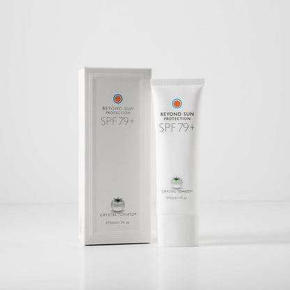 Crystal Tomato Beyond Sun Protection SPF79+: Advanced UVA/UVB, Blue Light & Pollution Defense with a Lighter, Natural Finish