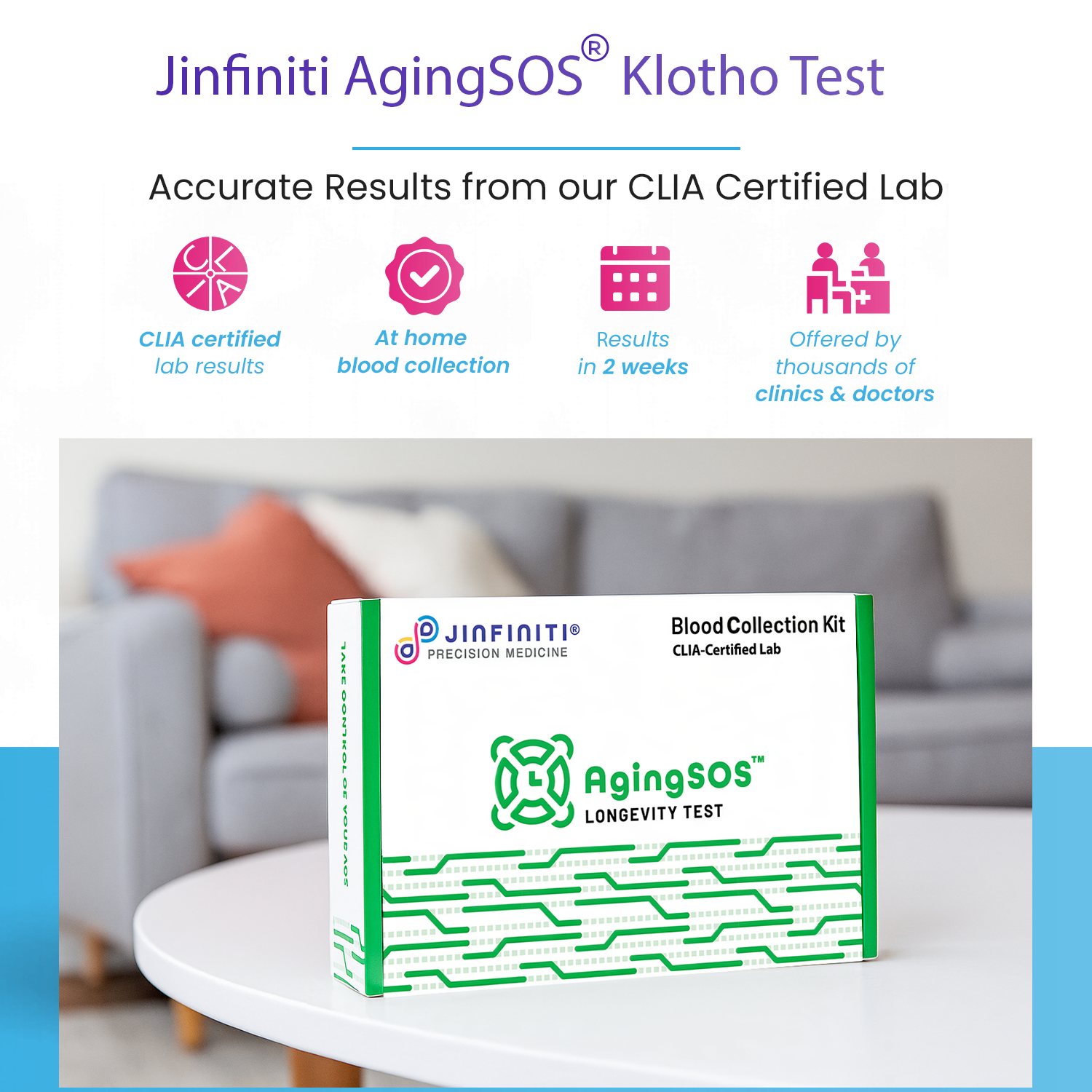 AgingSOS® Klotho Test - Advanced Anti-Aging Diagnostic Kit by Jinfiniti
