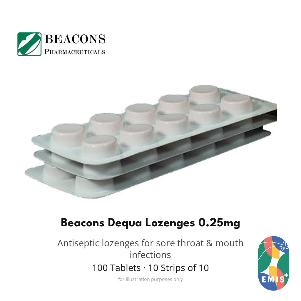 Beacons Dequa Lozenges 0.25mg 100 tablets
