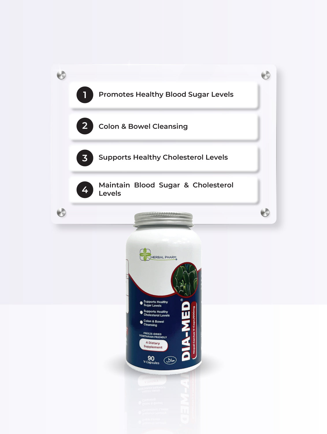 Herbal Pharm Dia-Med Nopal Cactus, 90 V-Capsules