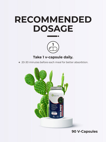 Herbal Pharm Dia-Med Nopal Cactus, 90 V-Capsules
